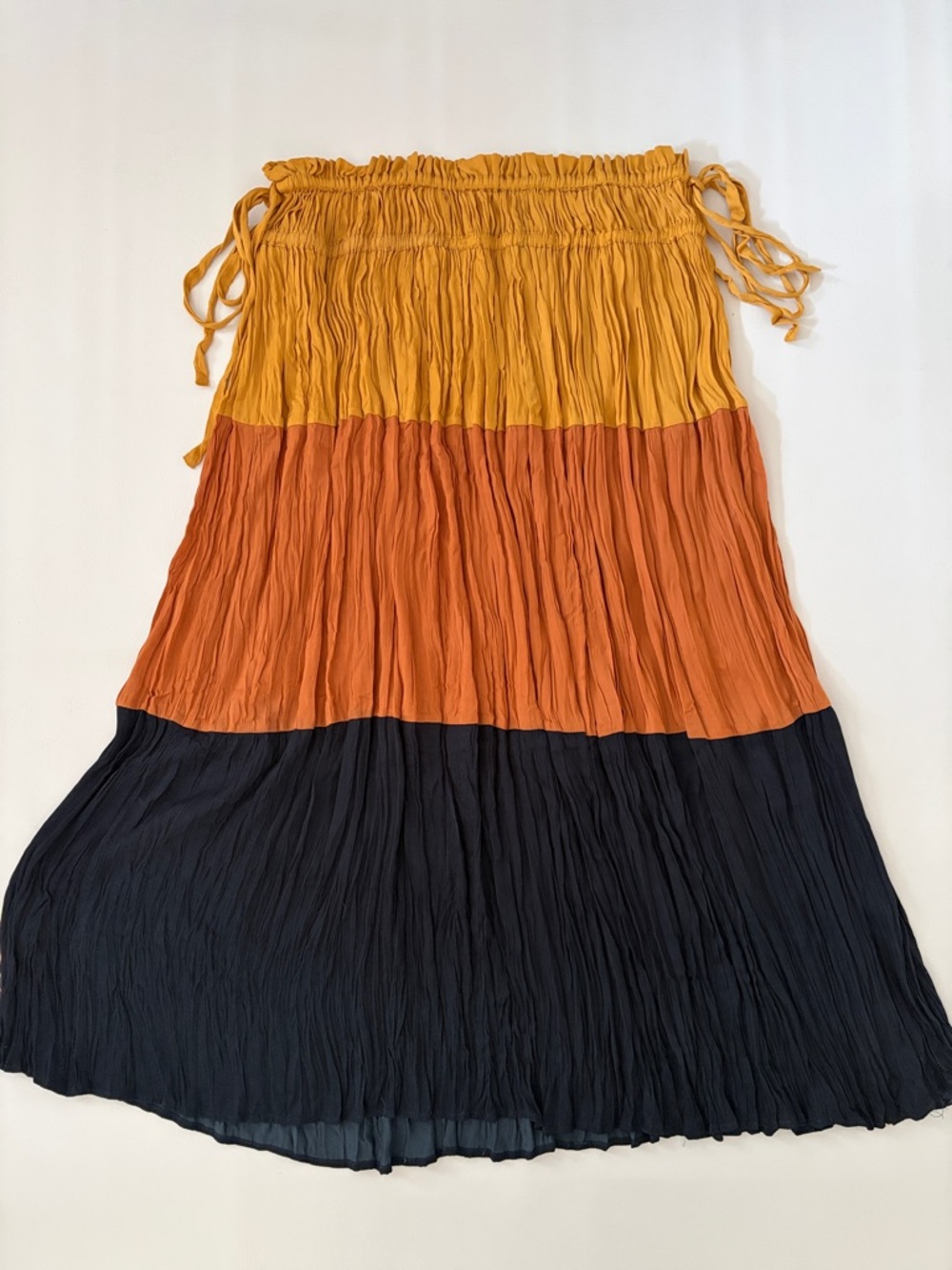 Current Air Anthropologie Midi Skirt Colorblock Pleated Crinkle size Medium - Picture 7 of 14